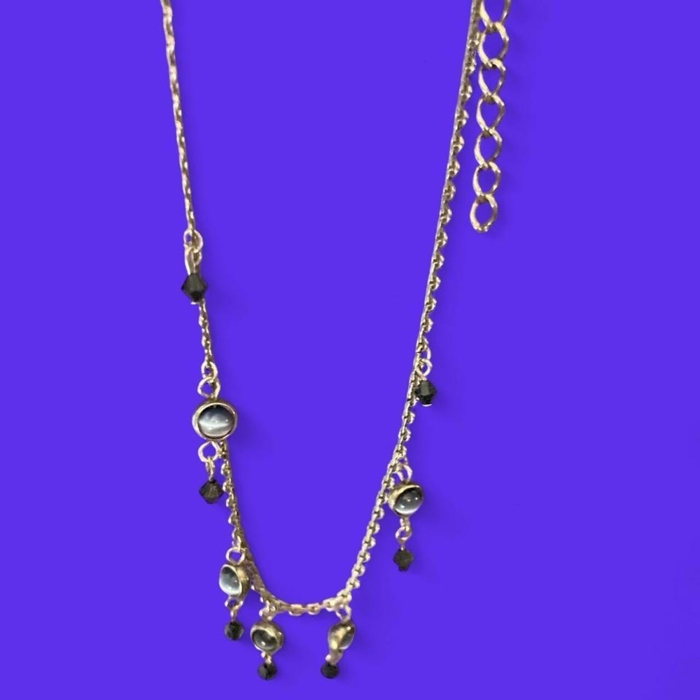 Silver tone beaded necklace with multicolored beads #y2kglam